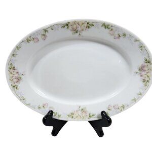 Rosenthal Bavaria Pink Roses Oval Platter 11" Donatello serving Plate 1930s